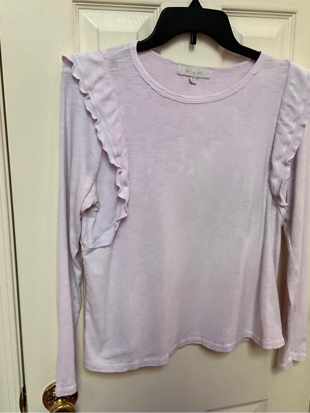 ANTHROPOLOGIE Top…. Ruffle Shoulder Long Sleeve Top